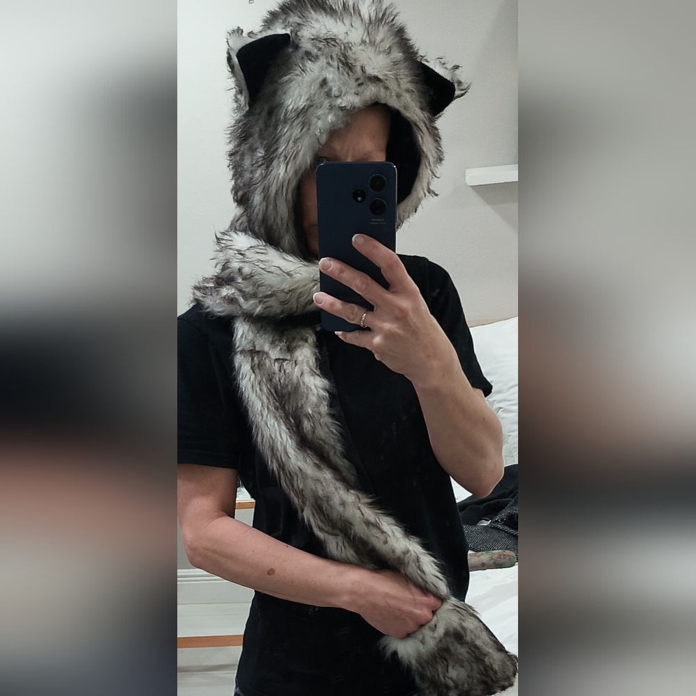 Faux Fur Animal Hood with Paws